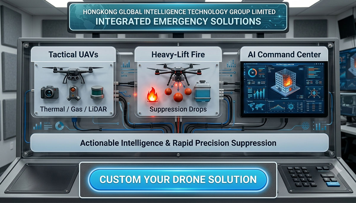 solution de drone de lutte contre les incendies