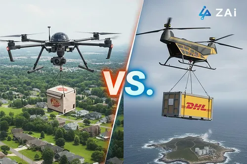 Comparaison des solutions de drones de livraison vs solutions de drones de fret industriel